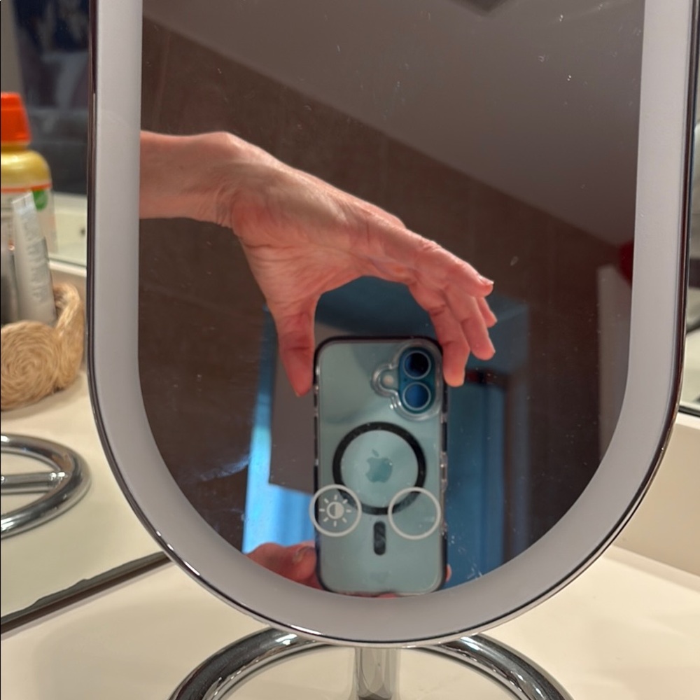 Silver Oval Vanity Mirror